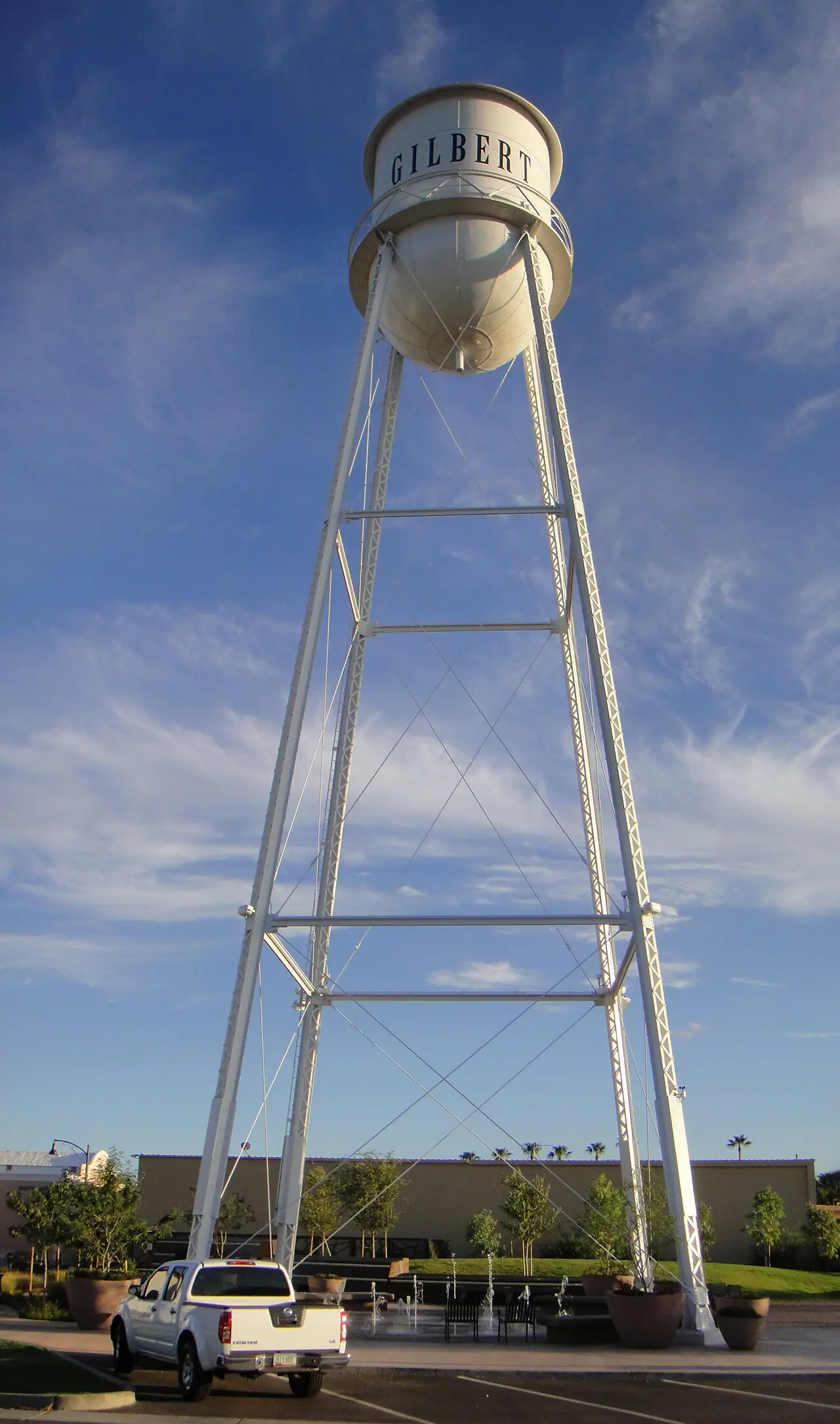 The historic Gilbert water tower in the Heritage District