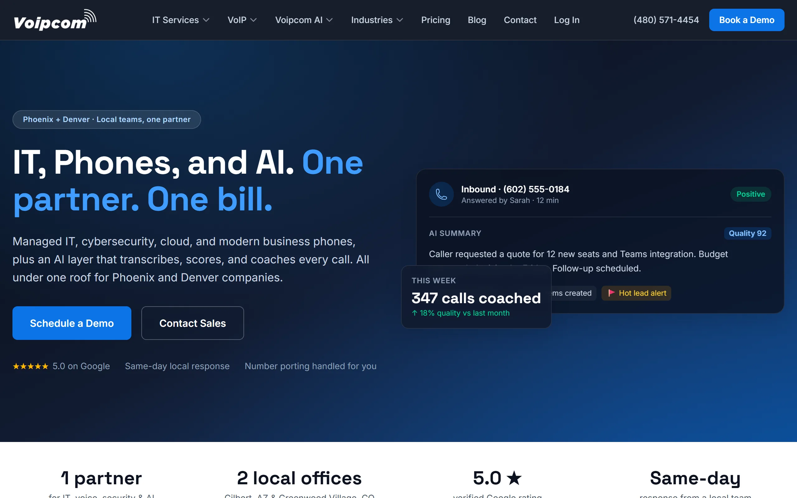 Live screenshot of voipcom.network